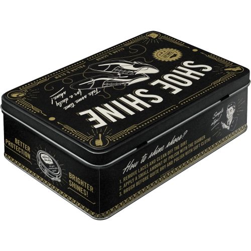 Durable Shoeshine Tin Flat Storage Box