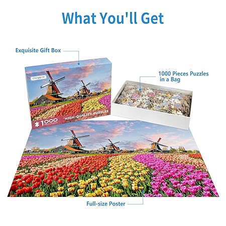 Dutch Windmills - 1000 Piece Puzzle