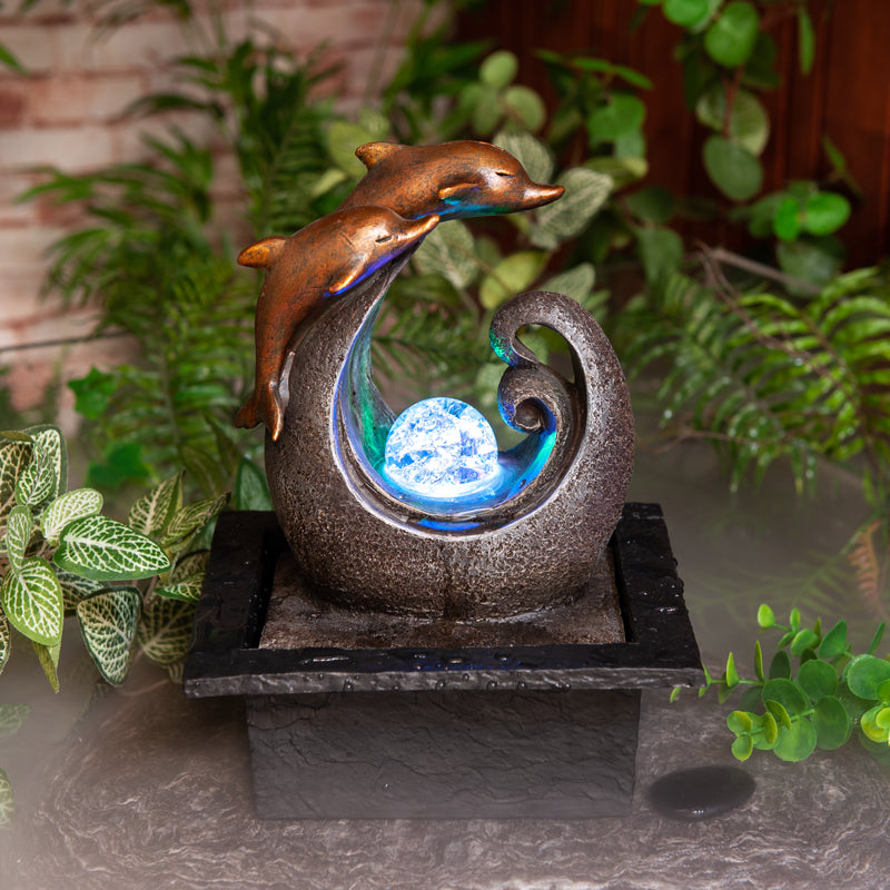 Dynamic and Graceful Dolphins Water Fountain