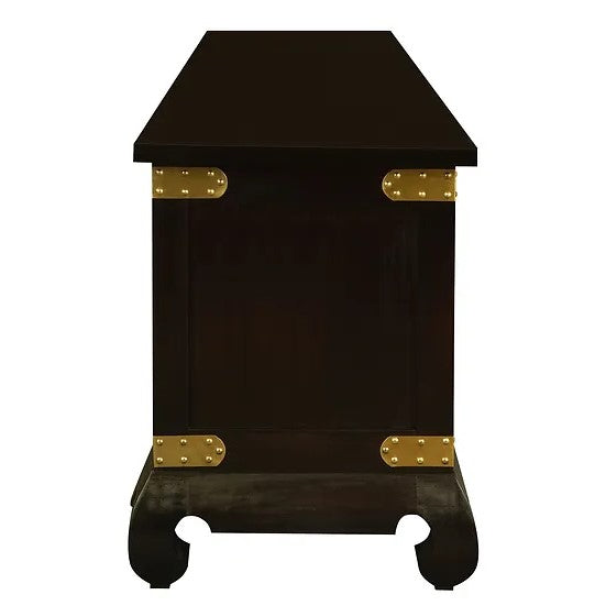 Dynasty 2 Door 4 DVD Drawer Low Entertainment Unit - Dark Brown