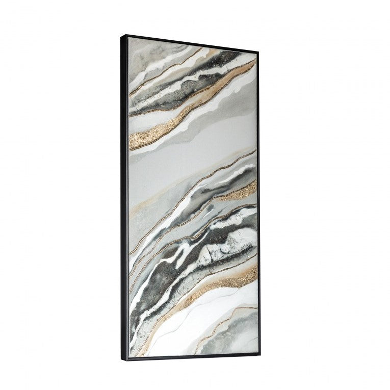 Earth's Veins Agate-Inspired Framed Canvas Set of 2
