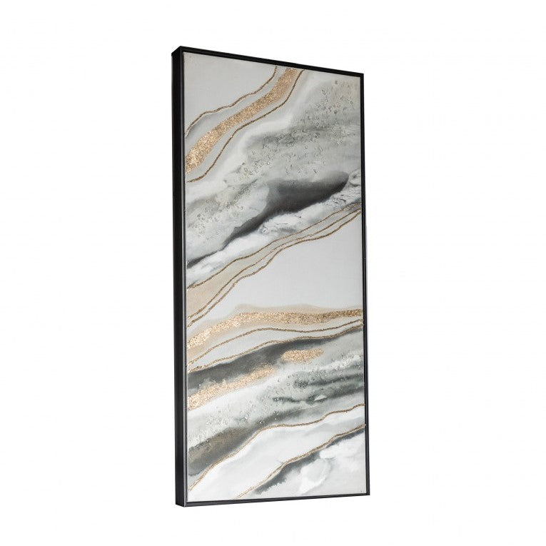 Earth's Veins Agate-Inspired Framed Canvas Set of 2