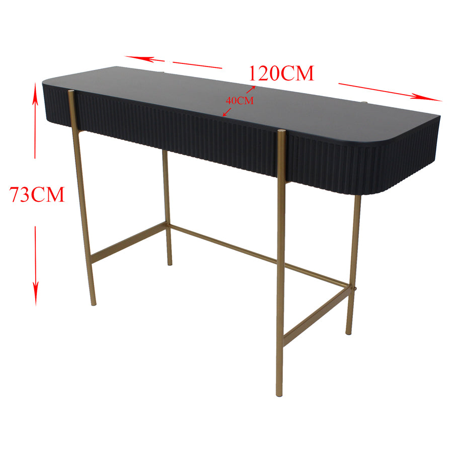 Earthy Eclipse Ribbed Console Table 120cms