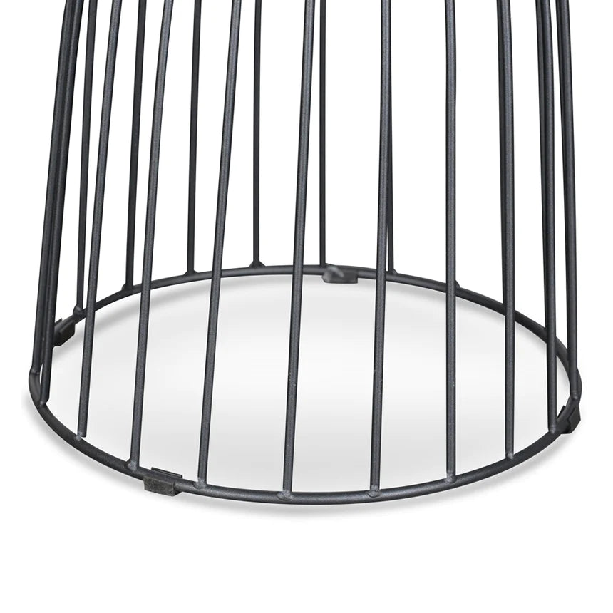 Ebony Metal Side Table - Black & Natural (Set of 3)