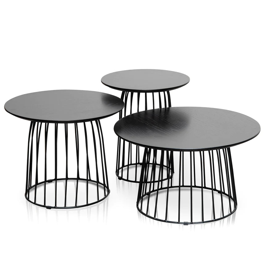 Ebony Metal Side Table - Black (Set of 3)