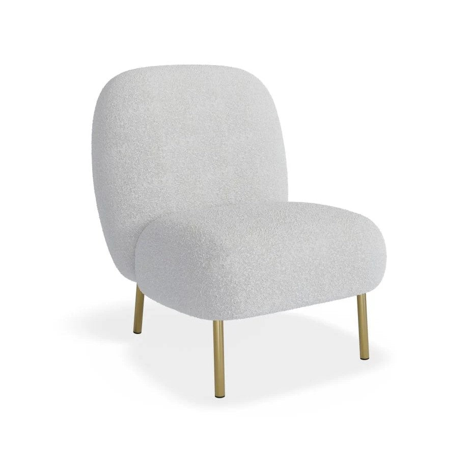 Eclectic Boucle White Single Seater Sofa (Available in 3 Frame Colors)