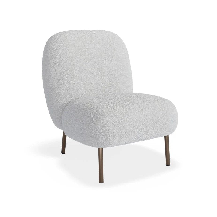 Eclectic Boucle White Single Seater Sofa (Available in 3 Frame Colors)