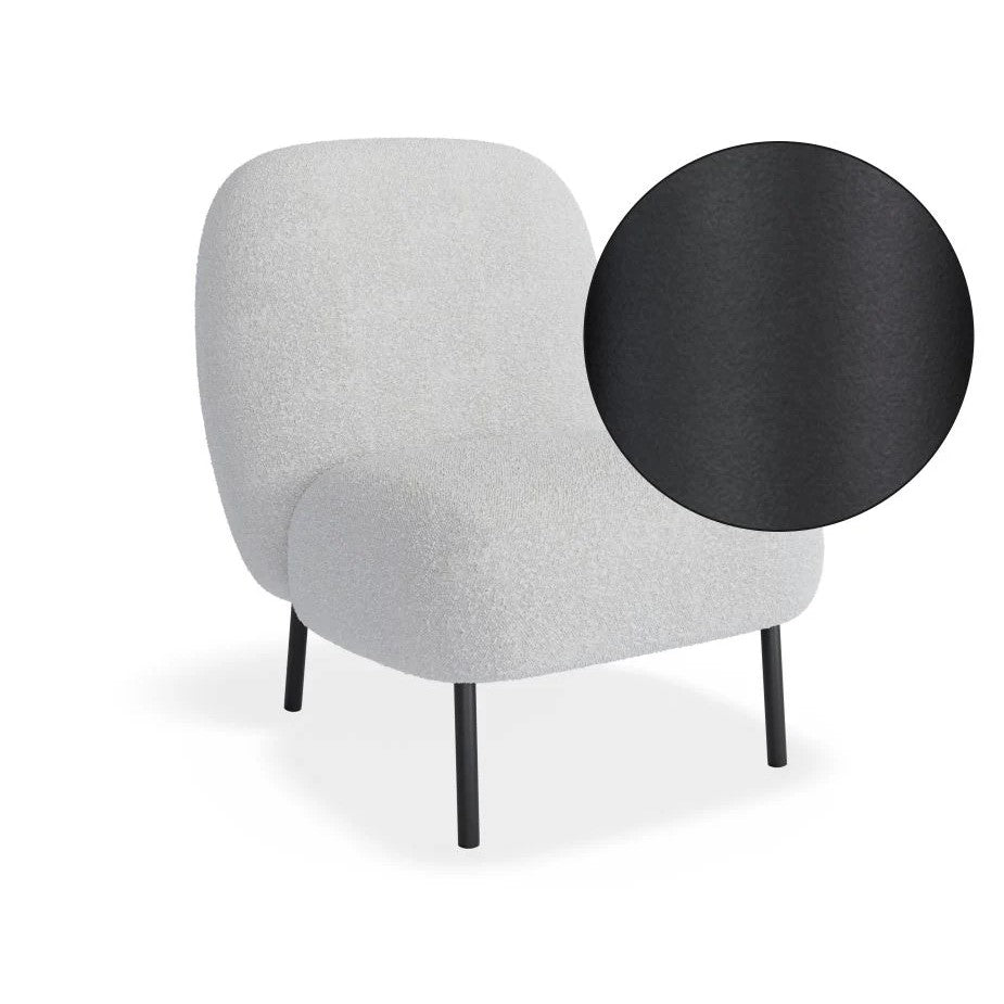 Eclectic Boucle White Single Seater Sofa (Available in 3 Frame Colors)