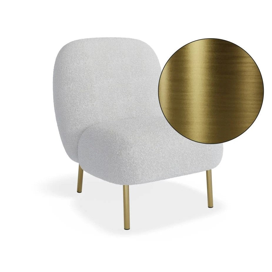 Eclectic Boucle White Single Seater Sofa (Available in 3 Frame Colors)