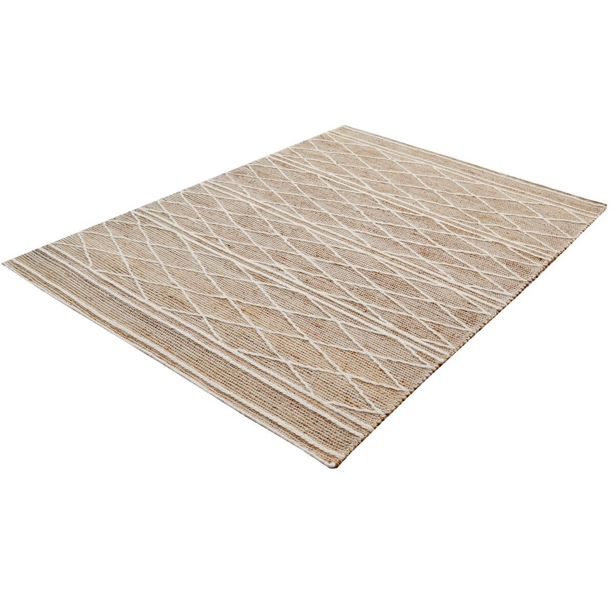 Eclectic Pattern Handmade Woollen Rug - Beige (Available in 4 Sizes)