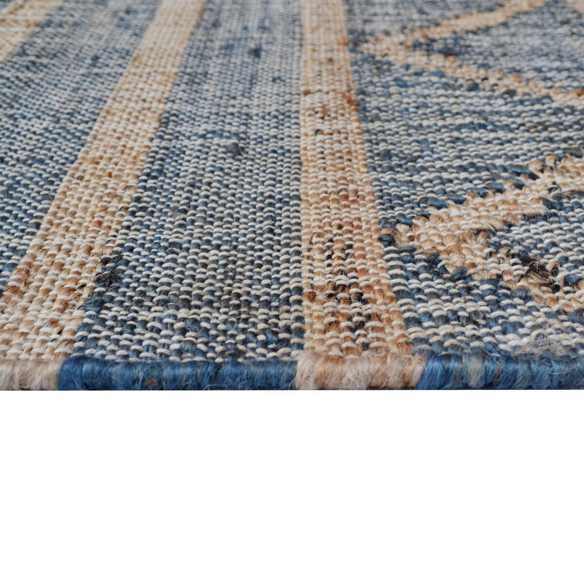 Eclectic Pattern Handmade Woollen Rug - Denim (Available in 4 Sizes)