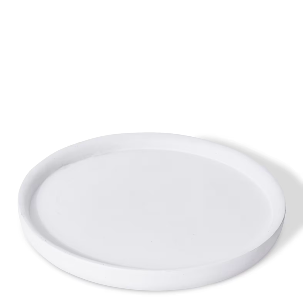 Eco-Friendly Clay Plant Saucers - White - 52.5cms