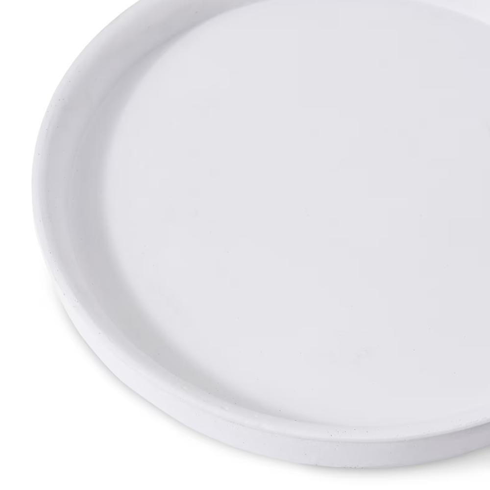 Eco-Friendly Clay Plant Saucers - White - 52.5cms