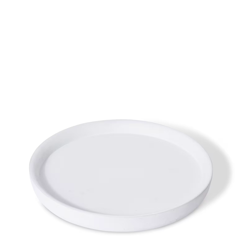 Eco-Friendly Clay Plant Saucers - White- 43cms