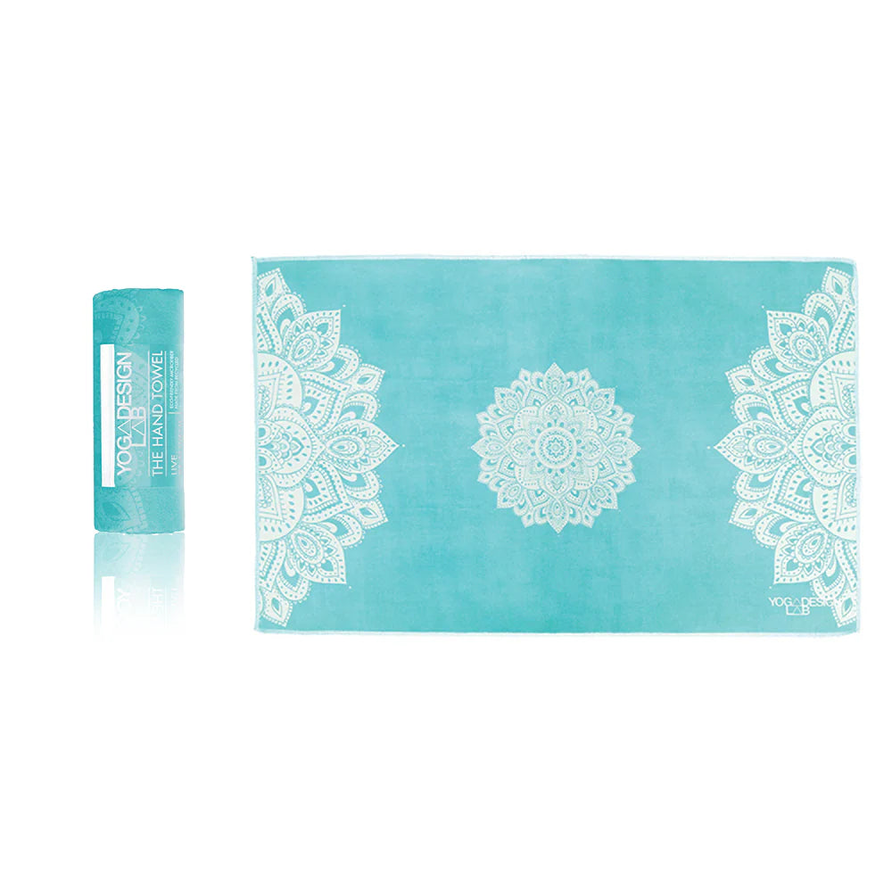 Eco-Friendly Design Lab Hand Yoga Towel - Mandala Turquoise