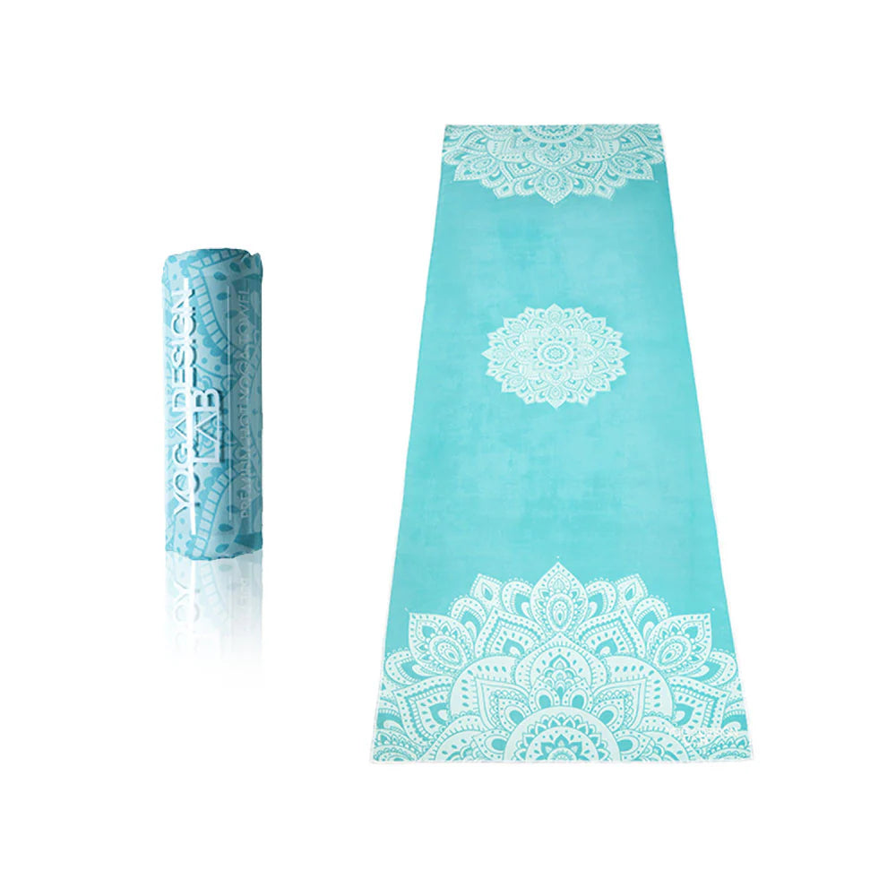 Eco-Friendly Design Lab Hand Yoga Towel 182cm - Mandala Turquoise