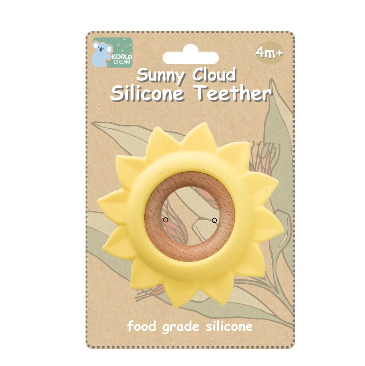 Eco-Friendly Sun Silicone Baby Teether - Yellow