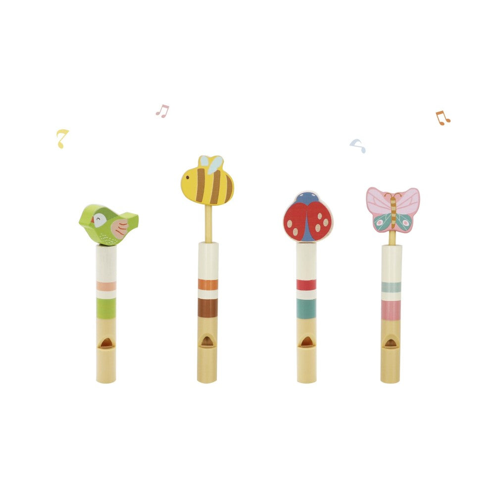 Eco-Friendly Tunes - Wooden Spring Animal Whistles - Set of 4