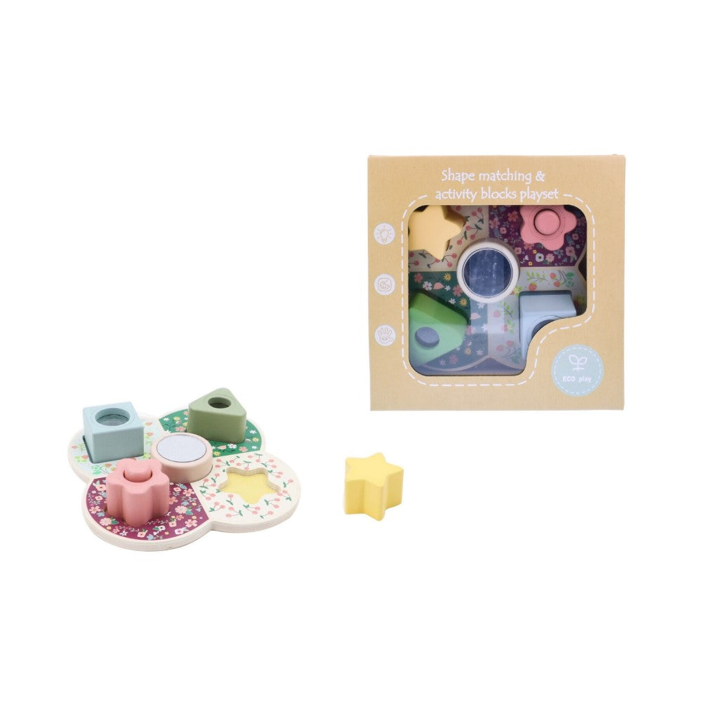 Eco-Friendly Wooden Shape Sorter & Activity Blocks