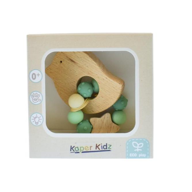 Eco Bead Bird-Shaped Teething Toy - Green