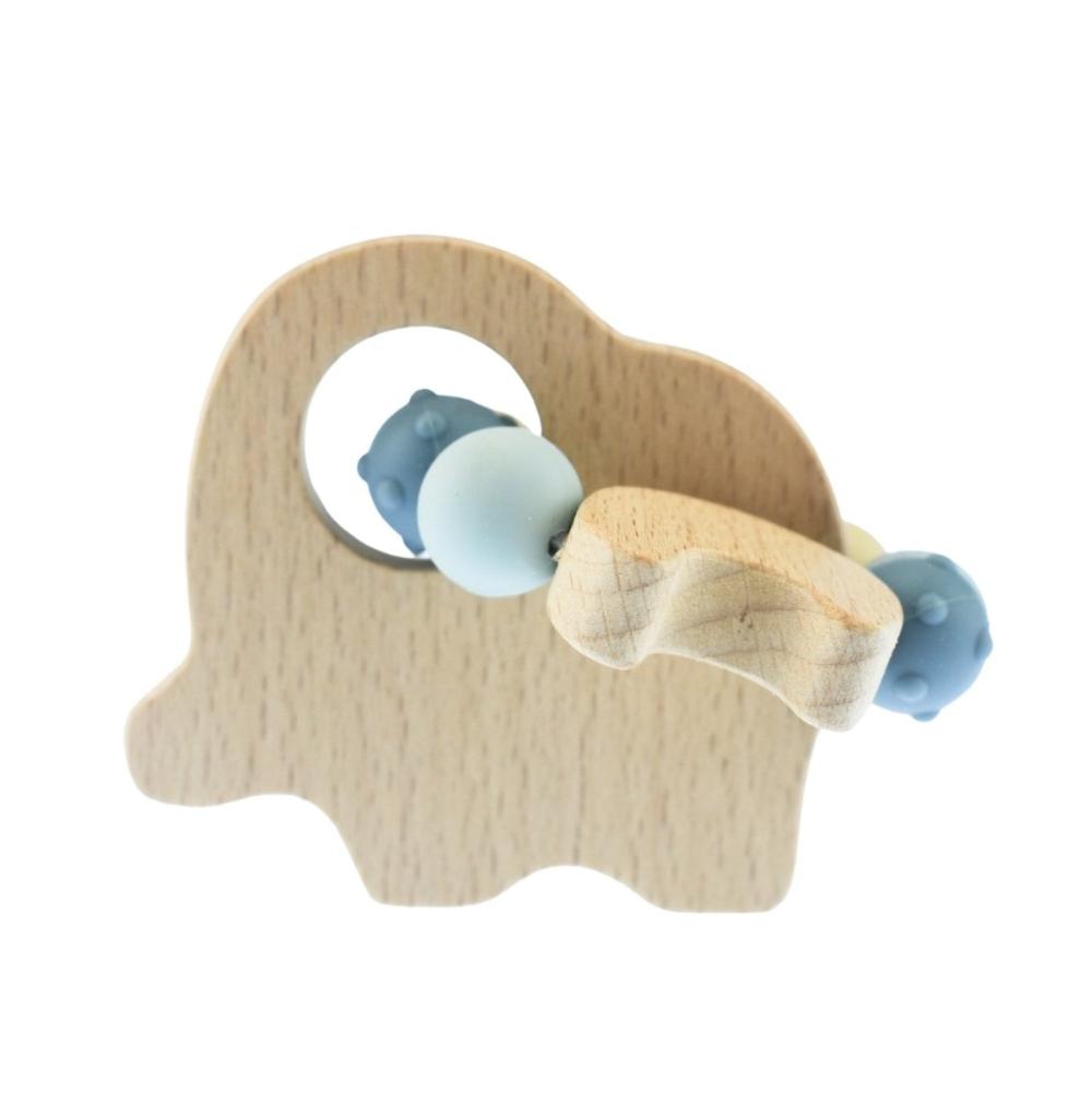 Eco Bead Elephant -Shaped Teething Toy - Blue