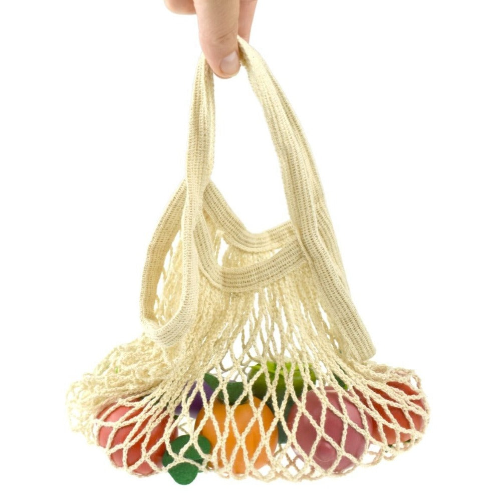 Eco Harvest Kids Wooden Veggie Set In Mesh Bag