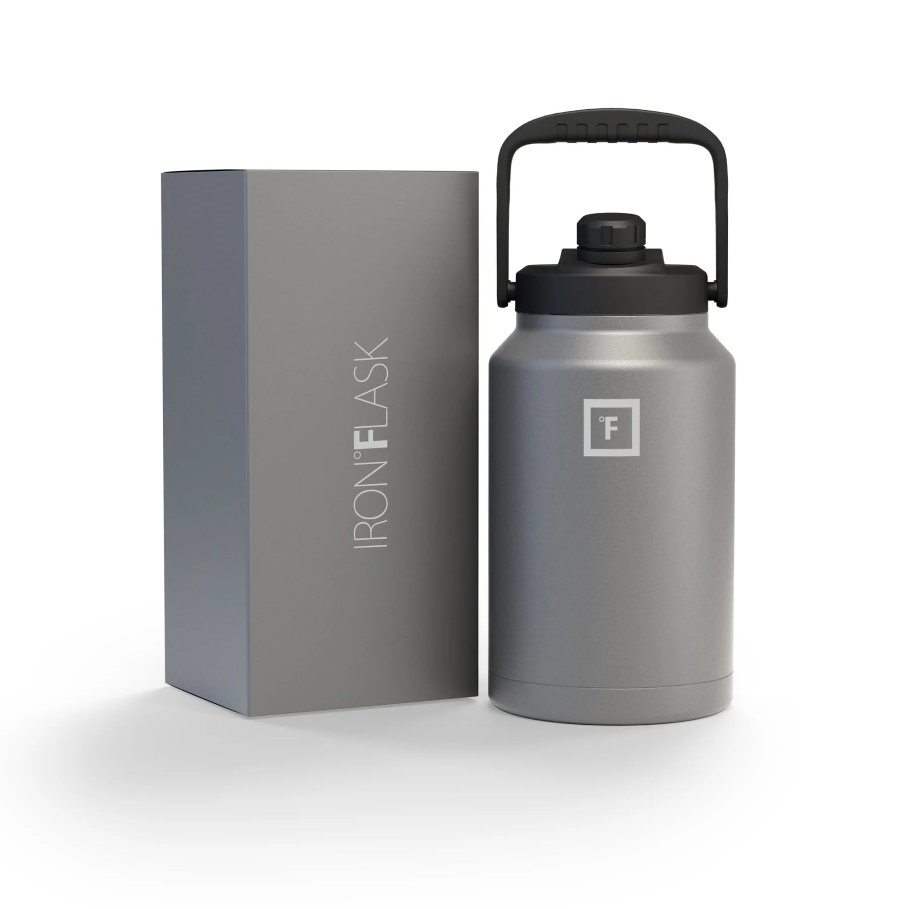 Effortless Iron Flask Bottle with Spout Lid - Grey