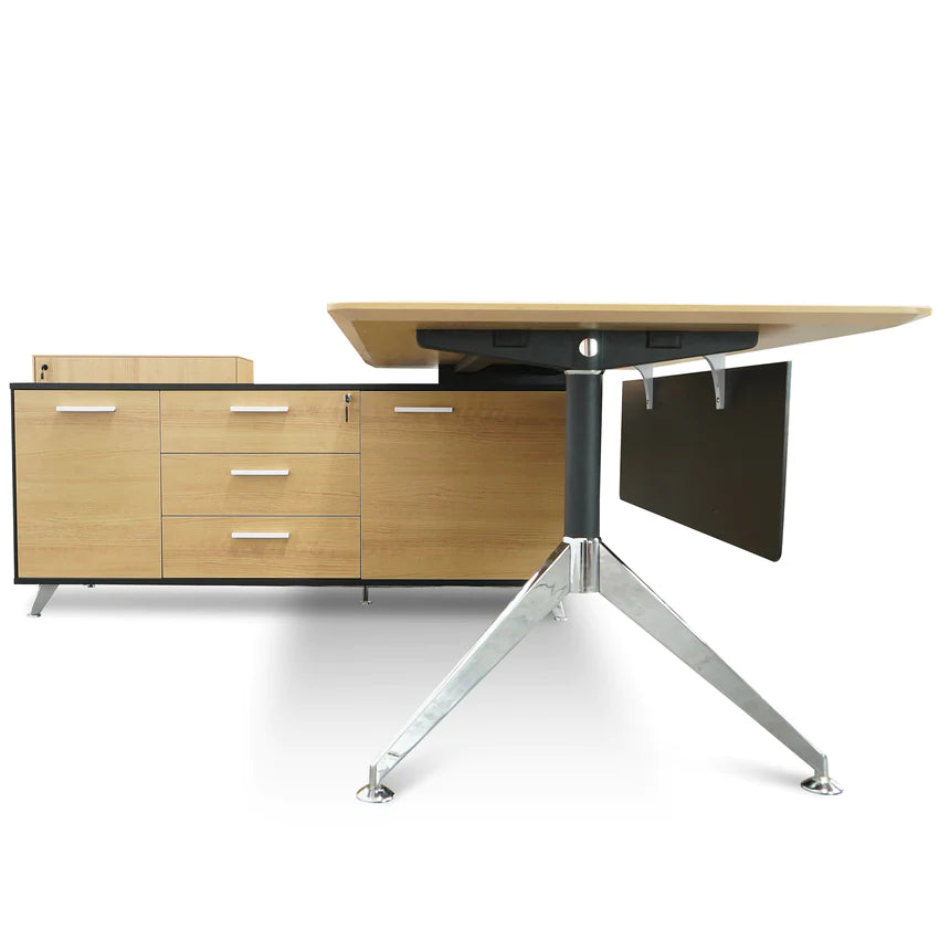 Effortless Left Return Office Desk 195cms - Natural