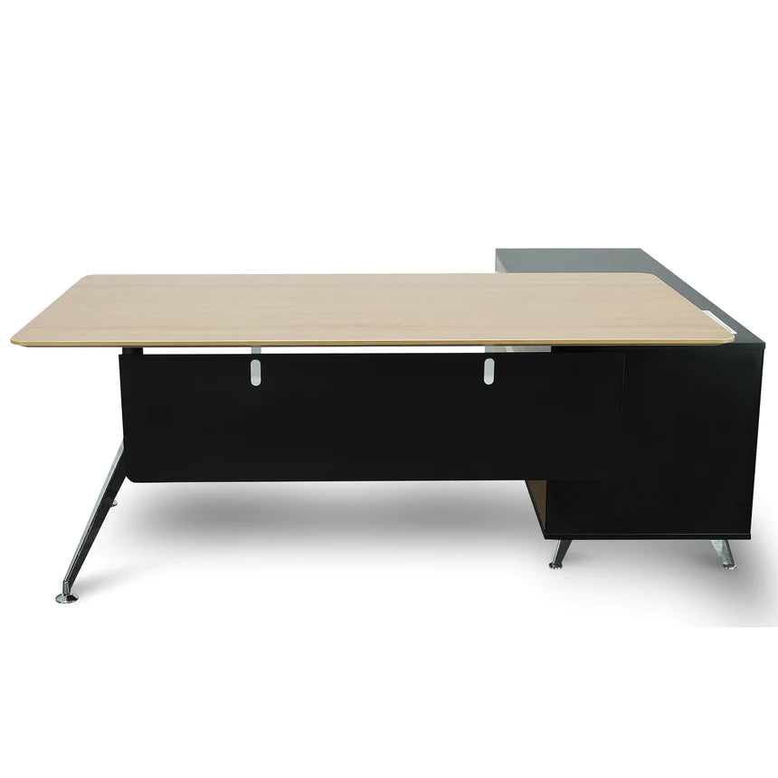 Effortless Left Return Office Desk 195cms - Natural