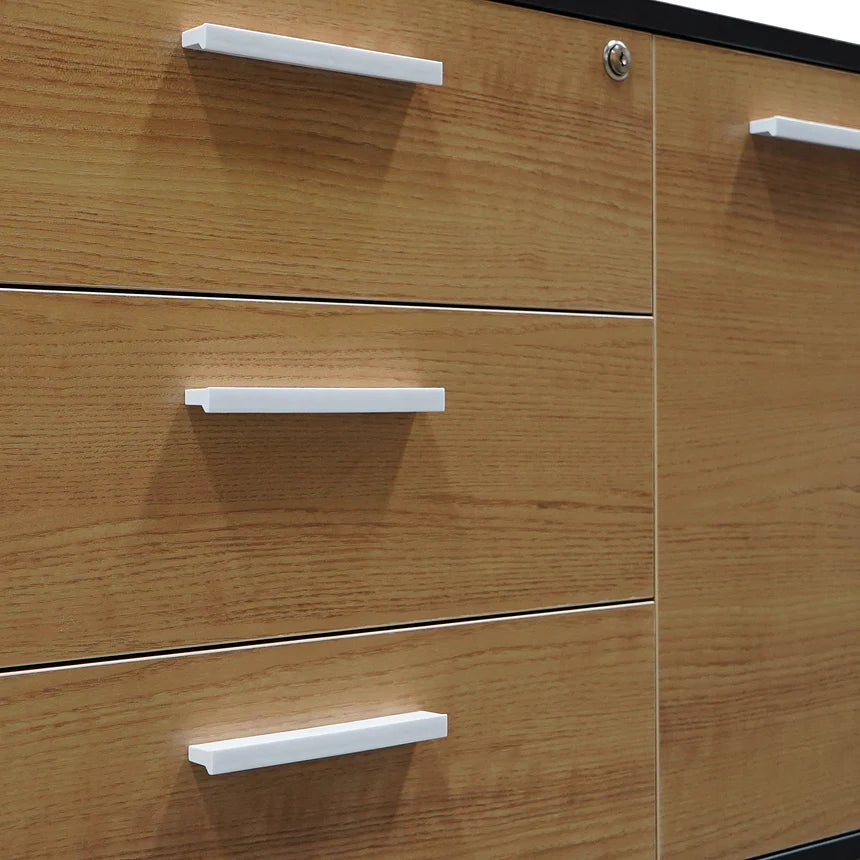 Effortless Left Return Office Desk 195cms - Natural