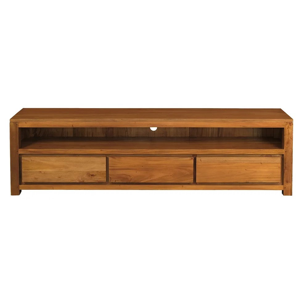Effortless Style 3 Drawer Entertainment Unit - Light Brown