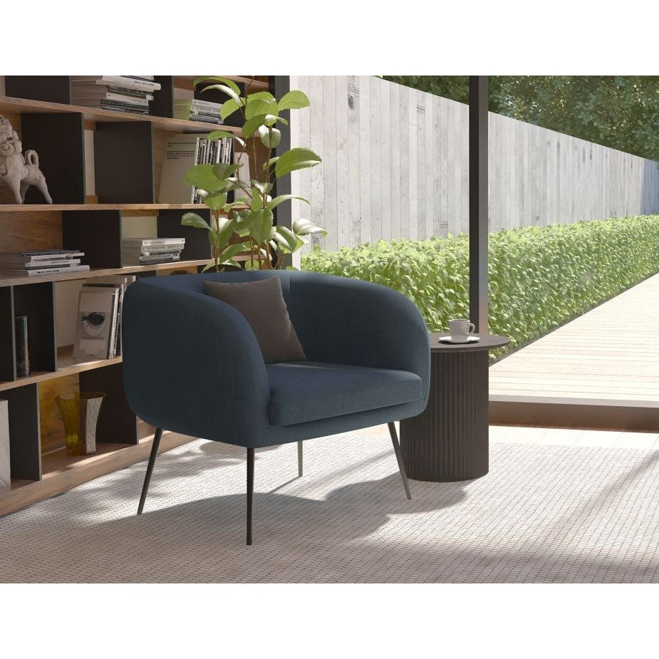 Elegance Haven Navy Single Seater Sofa (Available in 3 Frame Colors)