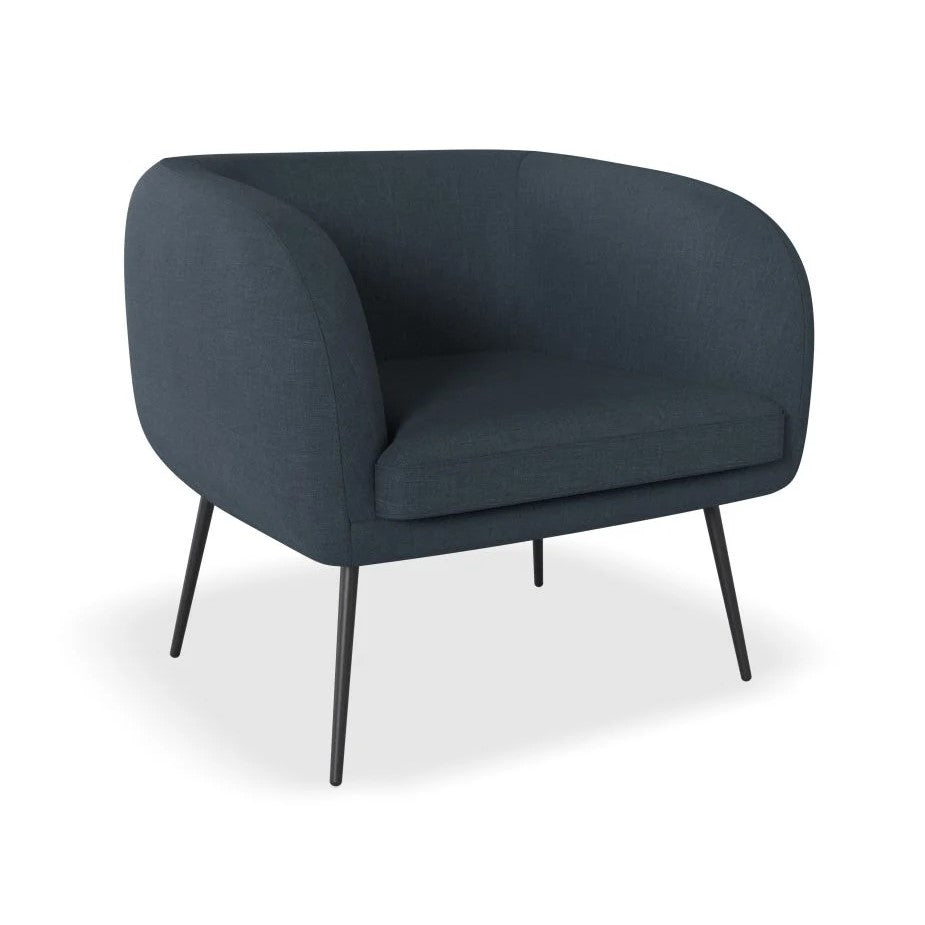 Elegance Haven Navy Single Seater Sofa (Available in 3 Frame Colors)