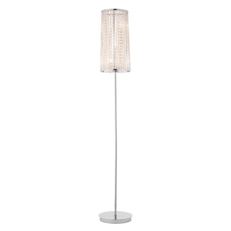 Elegance Illumination In Crystal and Chrome Floor Lamp