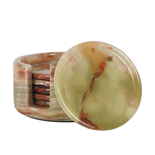 Elegance Marble Bliss Coaster Set - Green