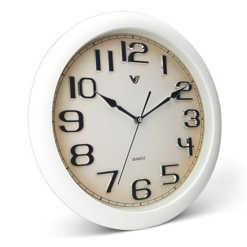 Elegant 3D Number Round Clock 35.5cms (Available in 2 colors)