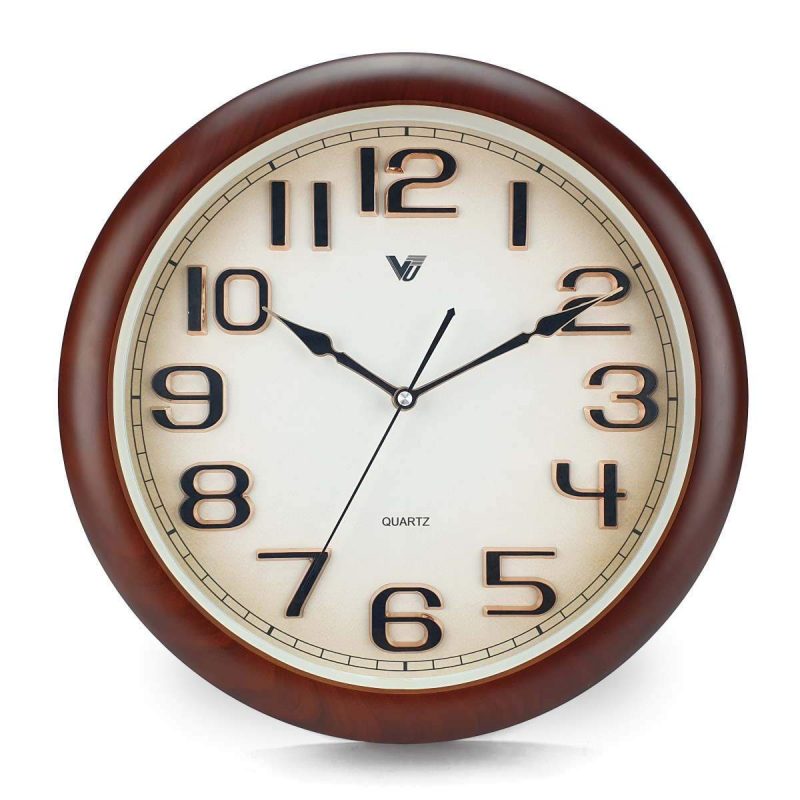Elegant 3D Number Round Clock 35.5cms (Available in 2 colors)