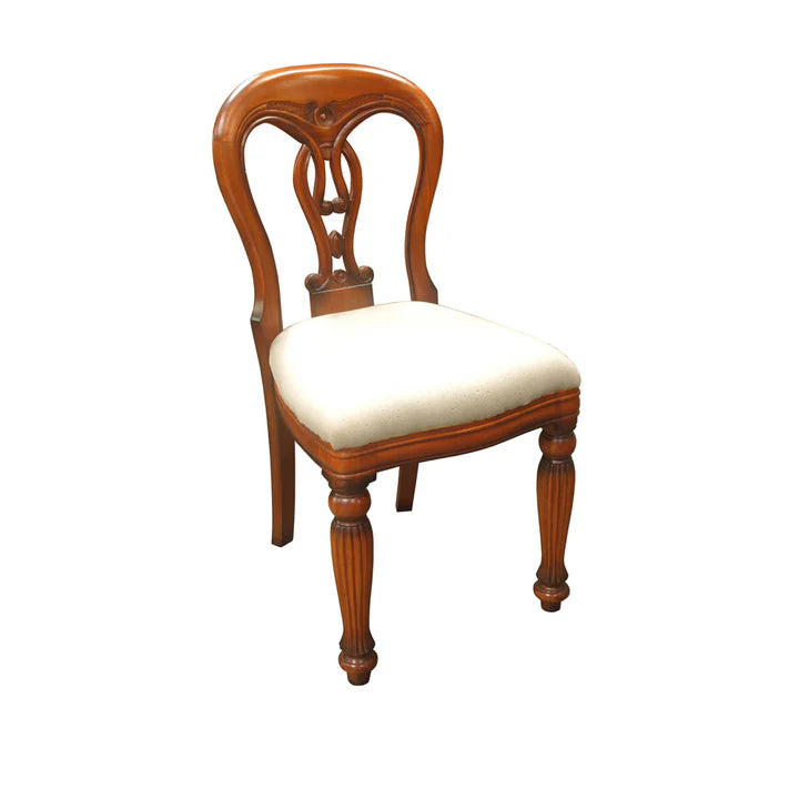 Elegant Comfort Biola Carver Dining Armless Chair - Light Mahogany