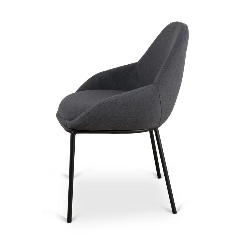 Elegant Fabric Dining Chair - Charcoal