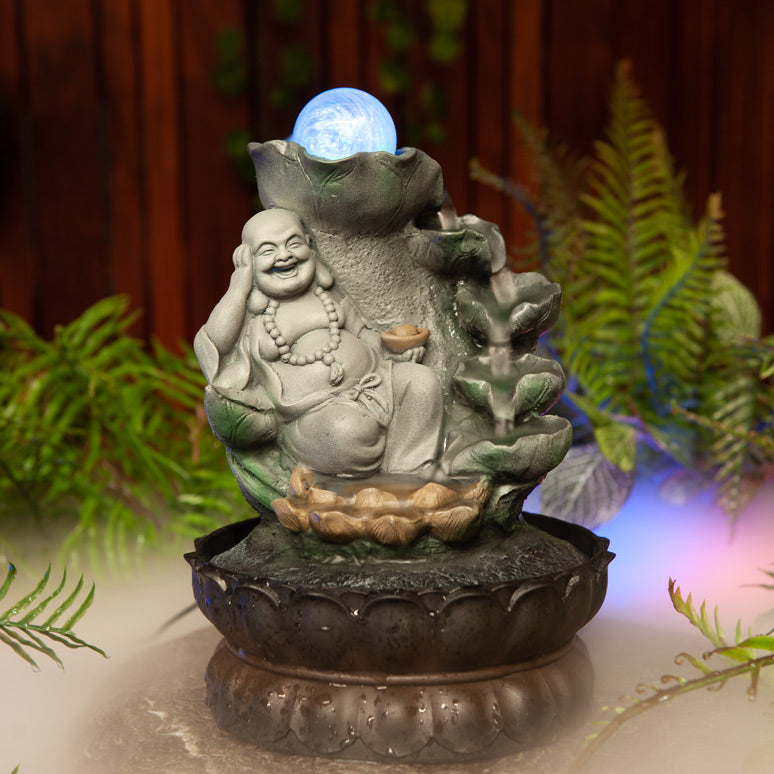 Elegant Happy Buddha Drift Water Fountain