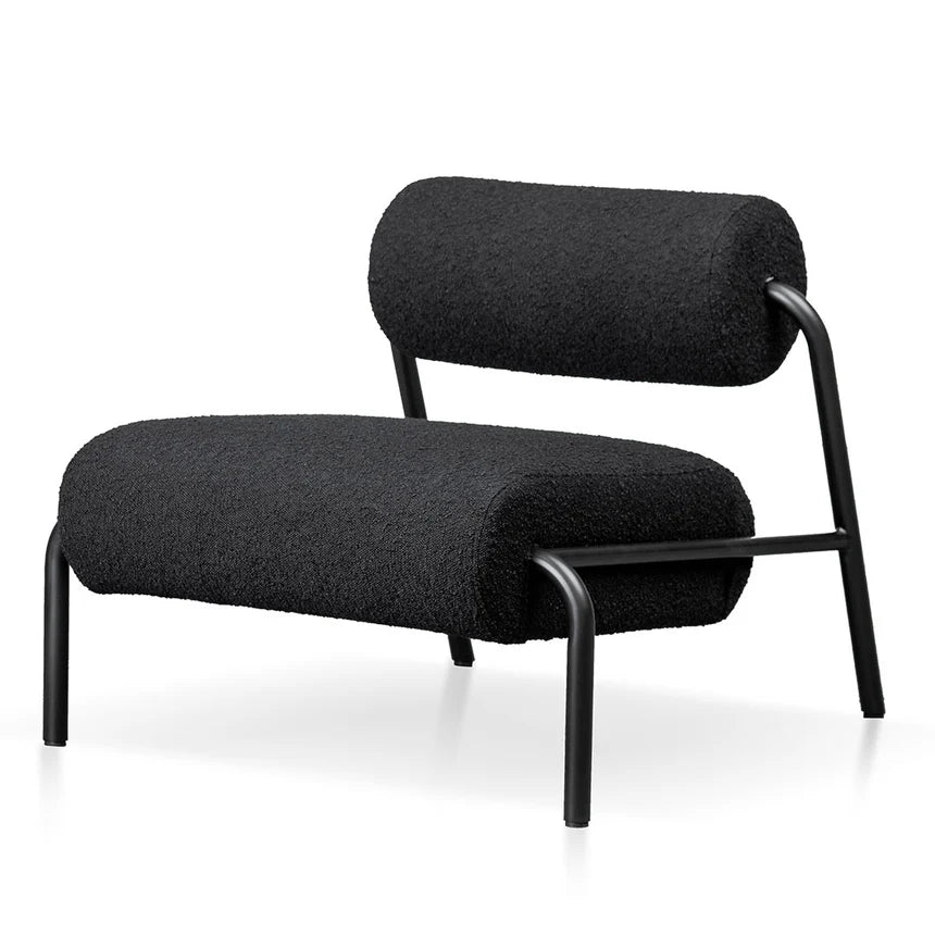 Elegant Lounge Chair - Black Boucle