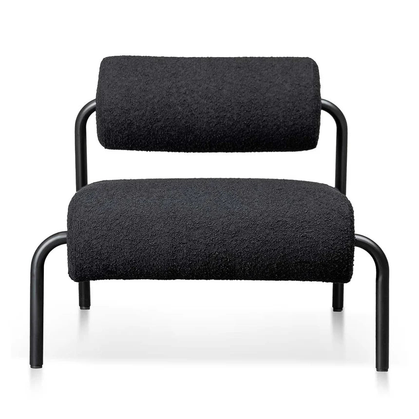 Elegant Lounge Chair - Black Boucle