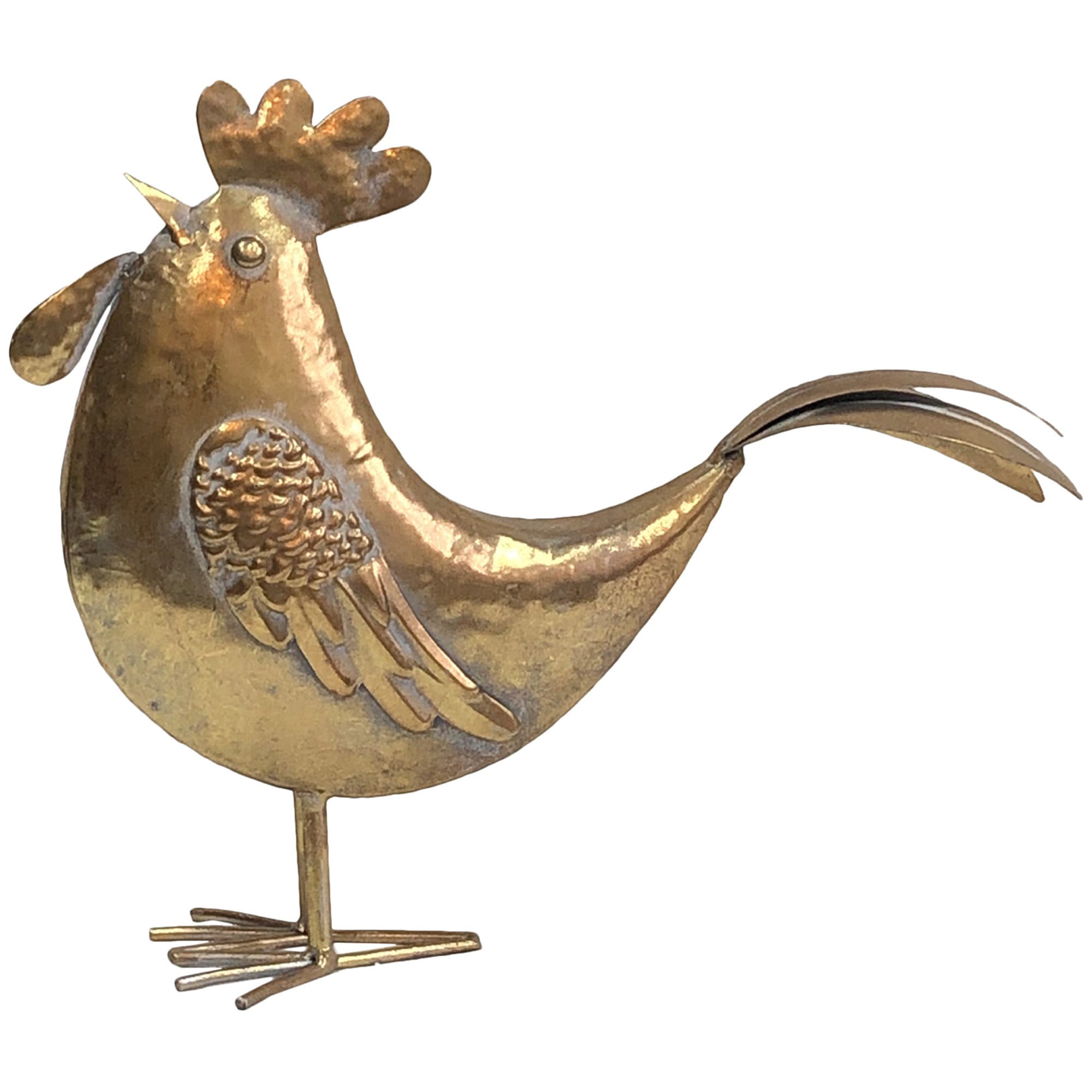 Elegant Lustre Gold Chook Sculpture