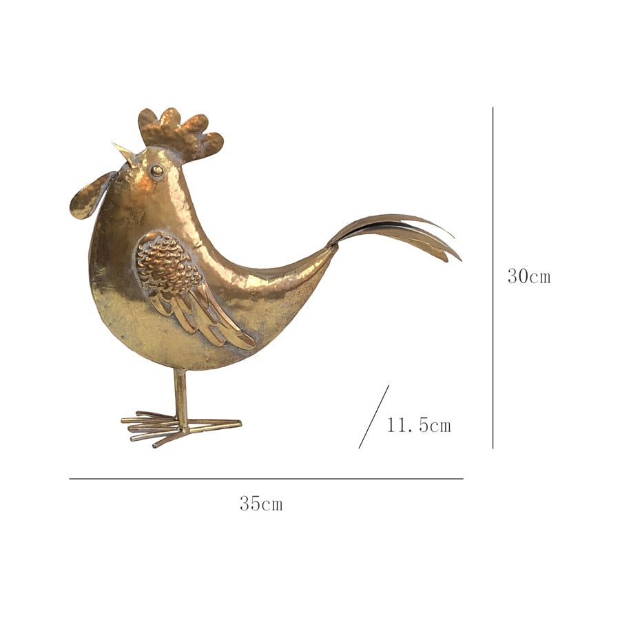 Elegant Lustre Gold Chook Sculpture