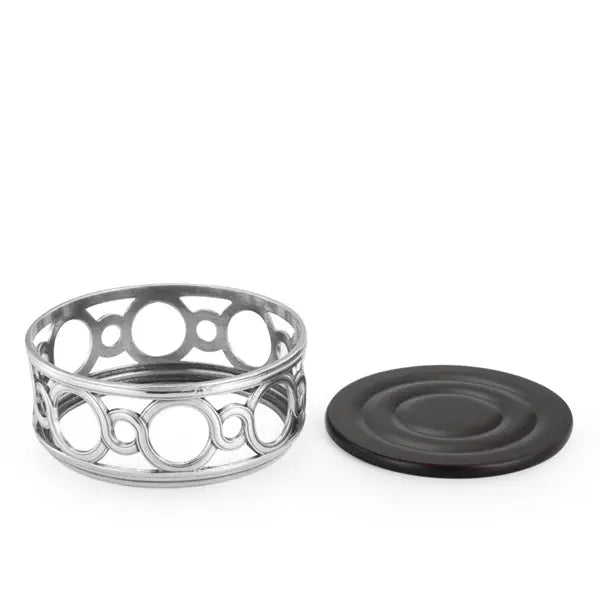 Elegant Medallion Pewter Bottle Coaster