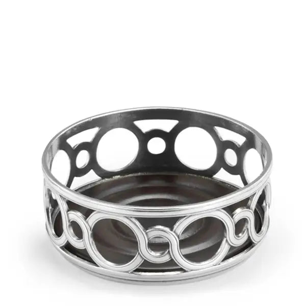 Elegant Medallion Pewter Bottle Coaster