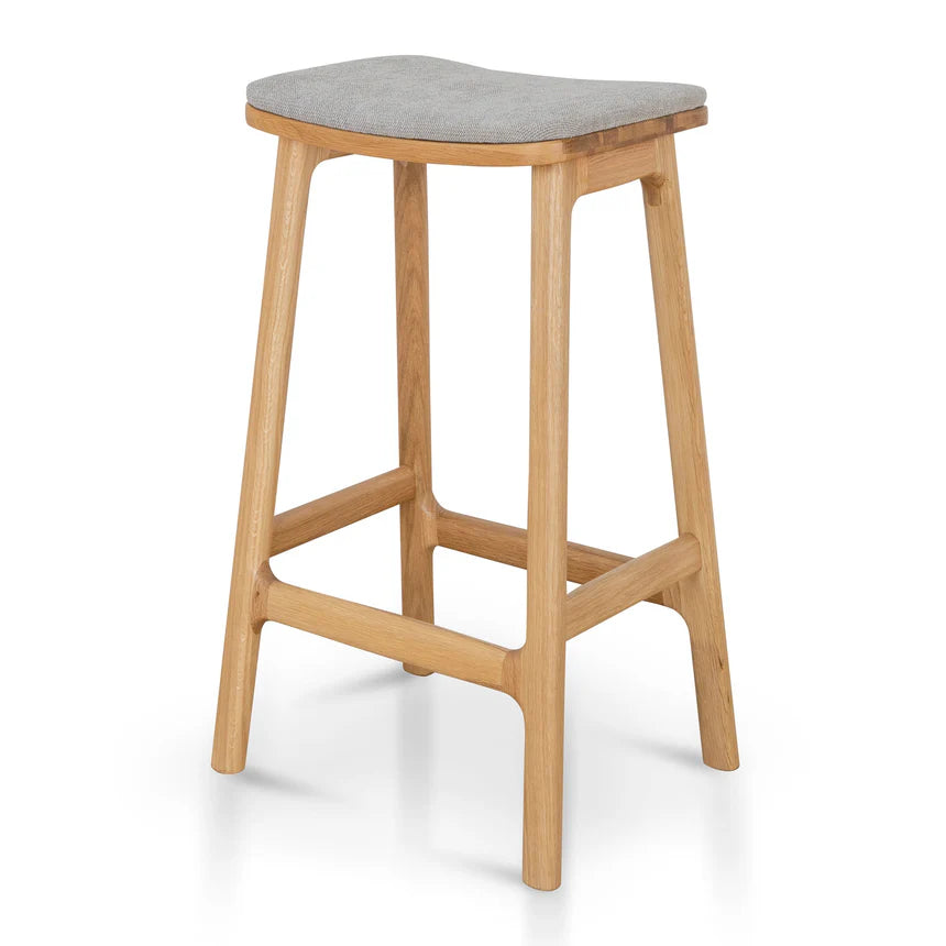 Elegant Natural Bar Stool - Grey