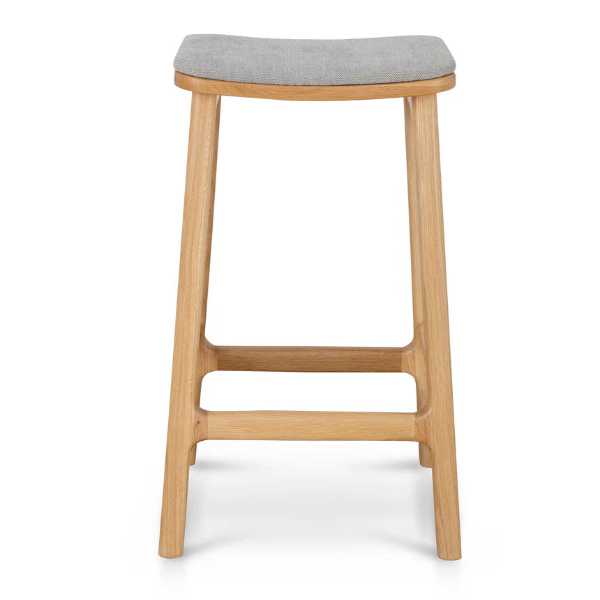 Elegant Natural Bar Stool - Grey