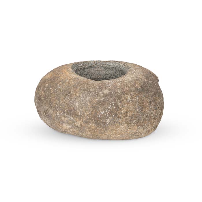 Elegant Natural Stone Deep Bowl Planter - Small