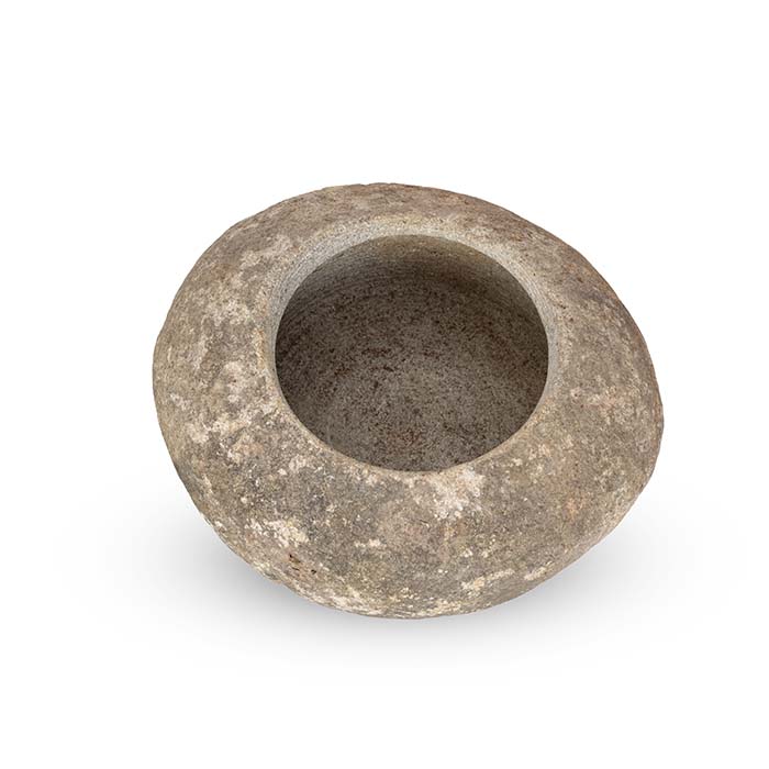 Elegant Natural Stone Deep Bowl Planter - Medium
